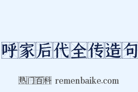 呼家后代全传造句是什么意思的图片